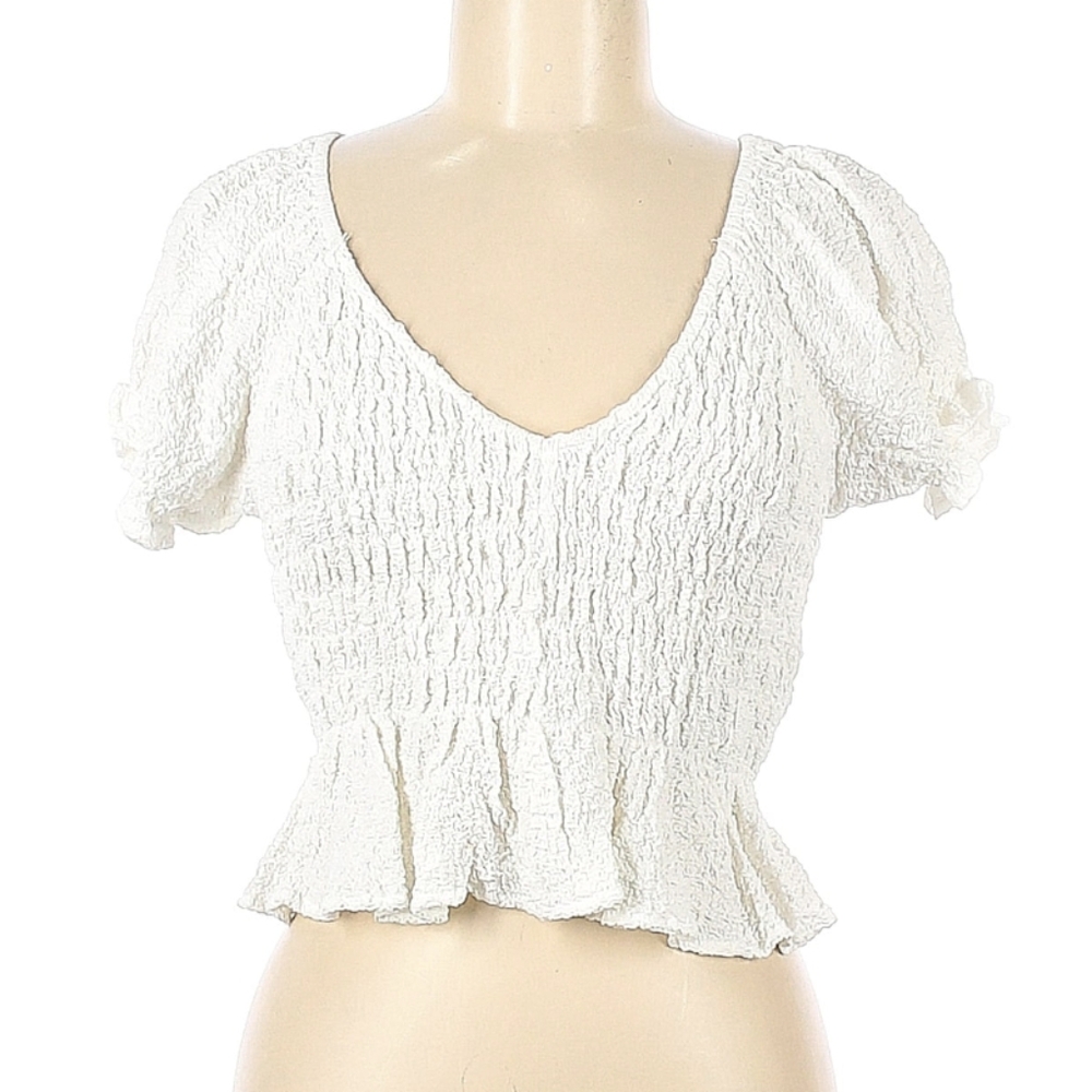 Miou Muse white short sleeve blouse M